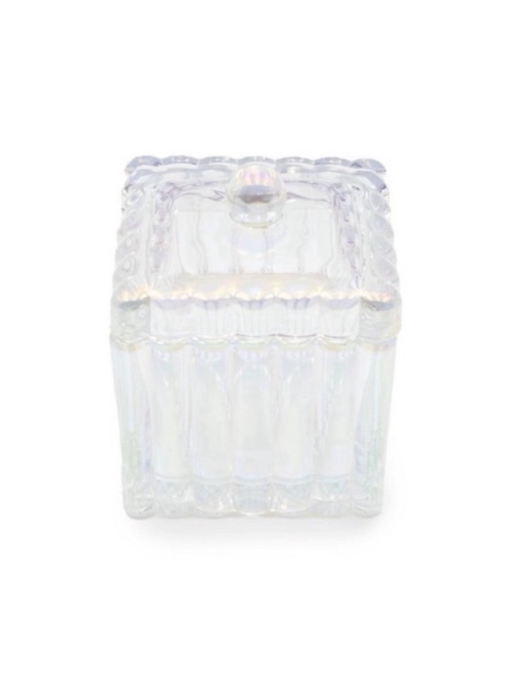 New! Target Bullseye Playground Iridescent Glass Trinket Box with Lid